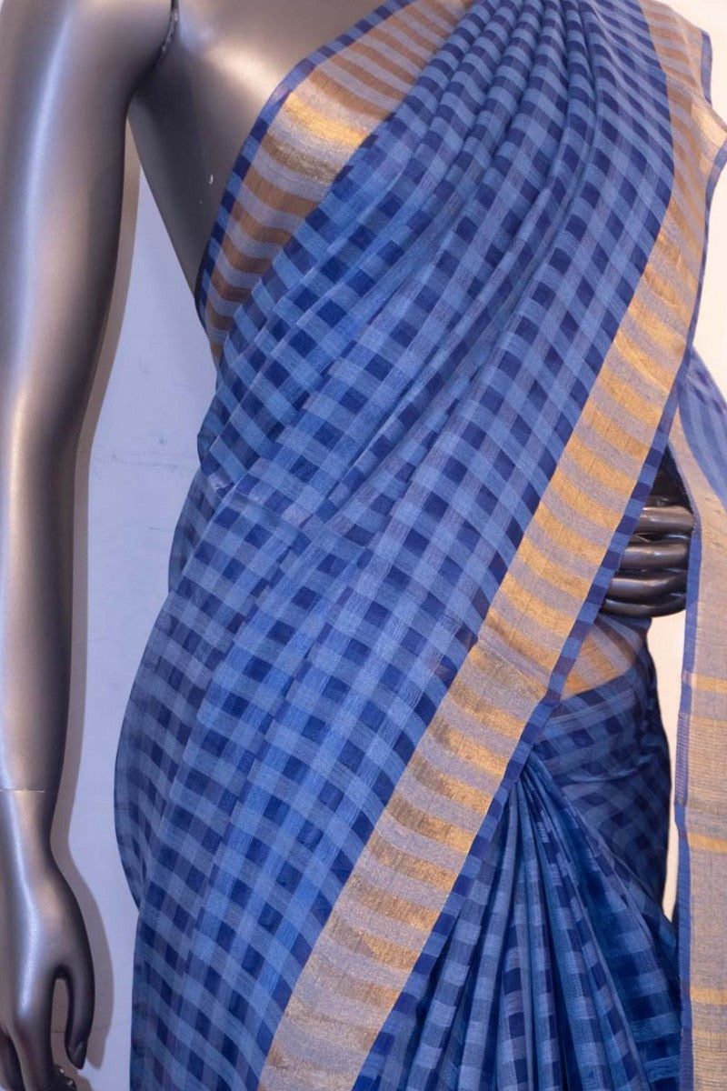 Checks Classic Handloom Pure Tussar Silk Saree AF211359