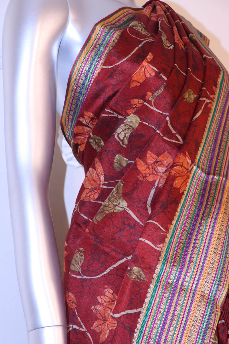Exquisite Meenakari Printed Crepe Silk Saree AI208576