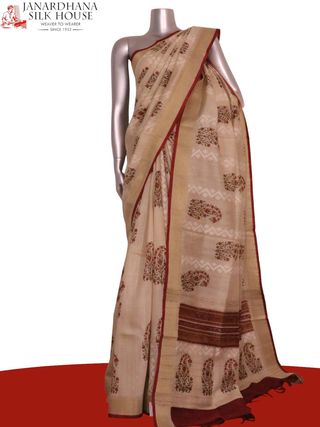 Handloom Pure Tussar Silk Saree AL203732