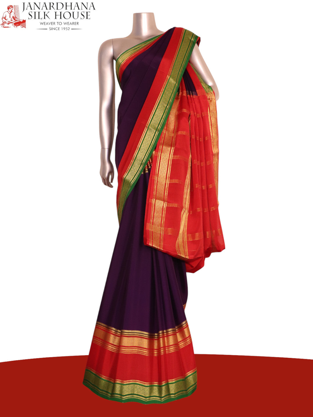 Pure Multi Contrast Mysore Crepe Silk Saree AK210499