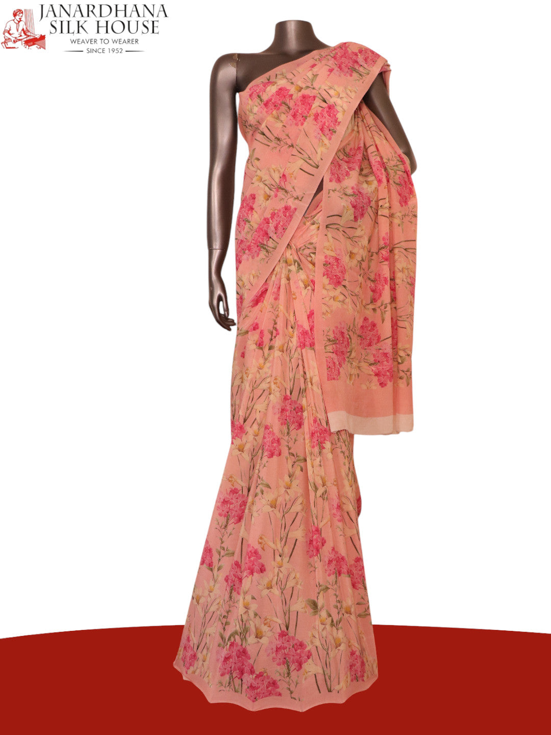 Floral  Pure Crepe Silk Saree AK210958