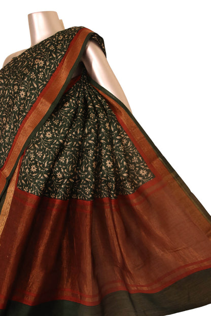 Floral Exclusive Pure Tussar Silk Saree AJ207694