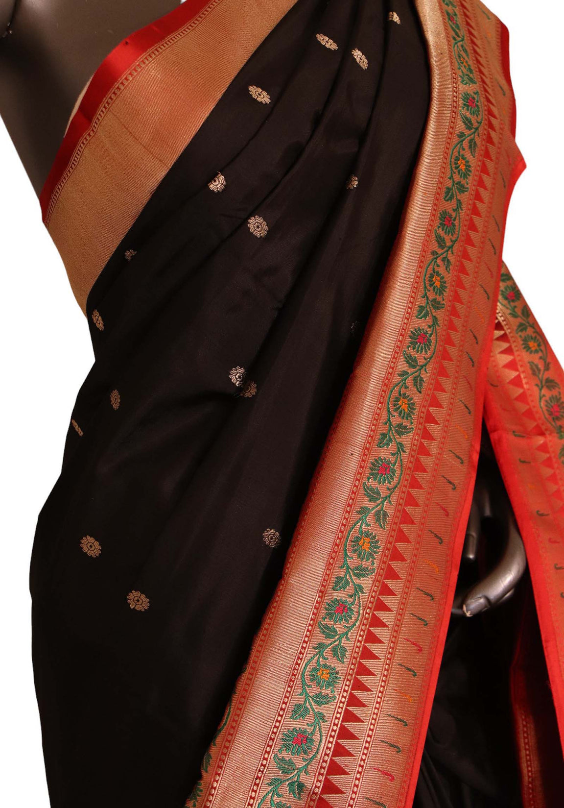 Designer Black Banarasi Silk Saree AJ206391