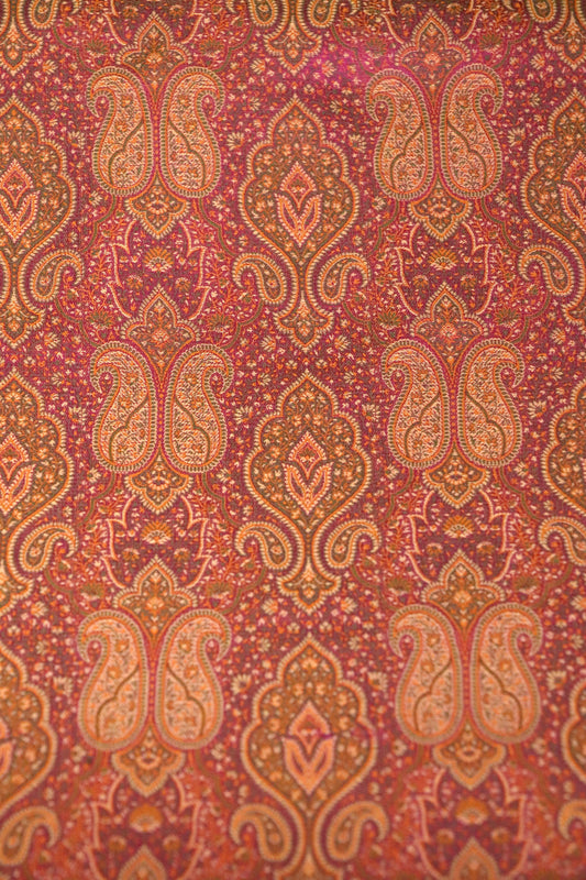 Handloom Pure Silk Jamawar Fabric AC205166