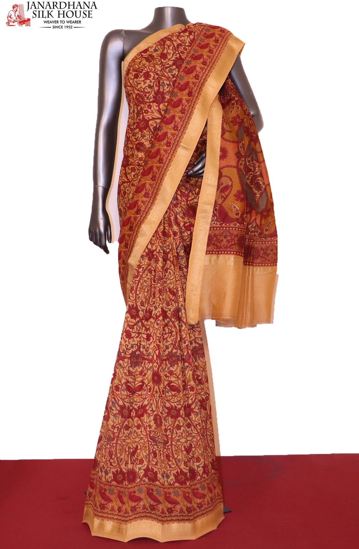 Floral Printed Pure Cotton Saree AI208369
