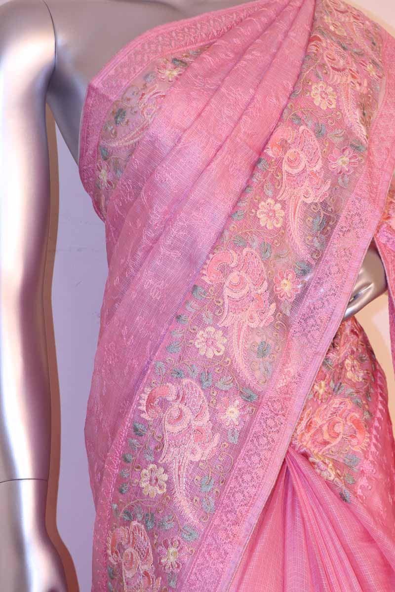 Designer Pure Silk Tussar Kota Embroidery Saree AI202831