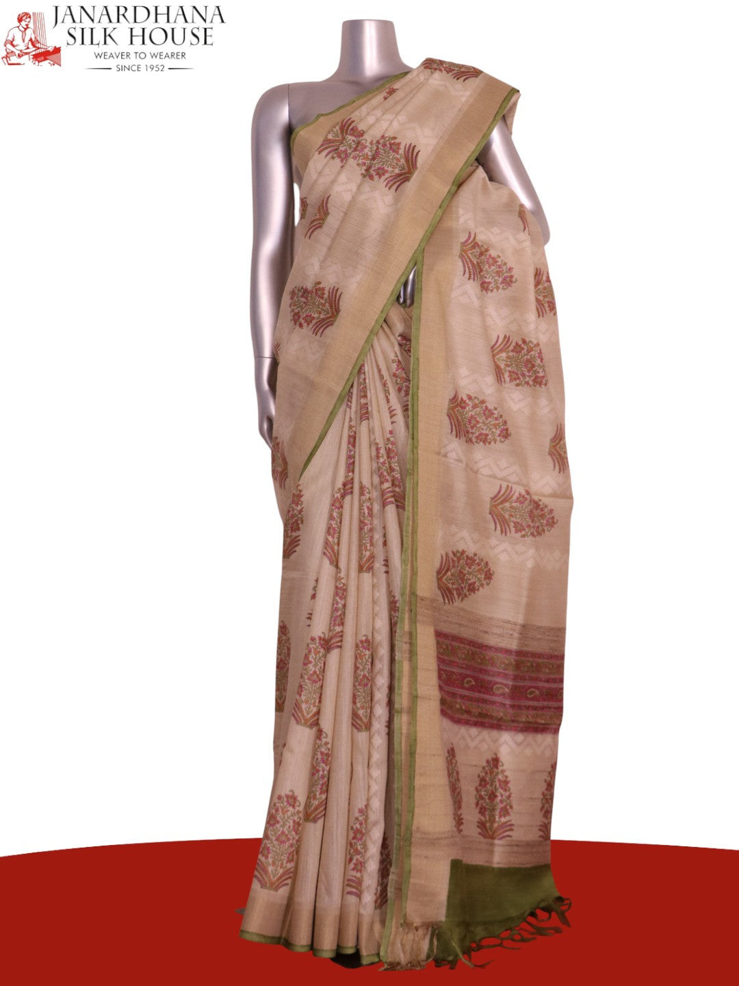 Handloom Pure Tussar Silk Saree AL203730