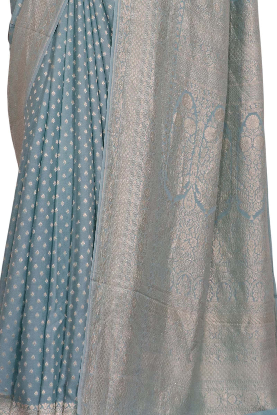 Pure Handloom Zari Butta Banarasi Crepe Silk Saree AL206640