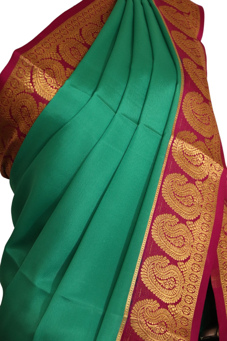 Traditional Contrast Pure Mysore Crepe Silk Saree AJ205294