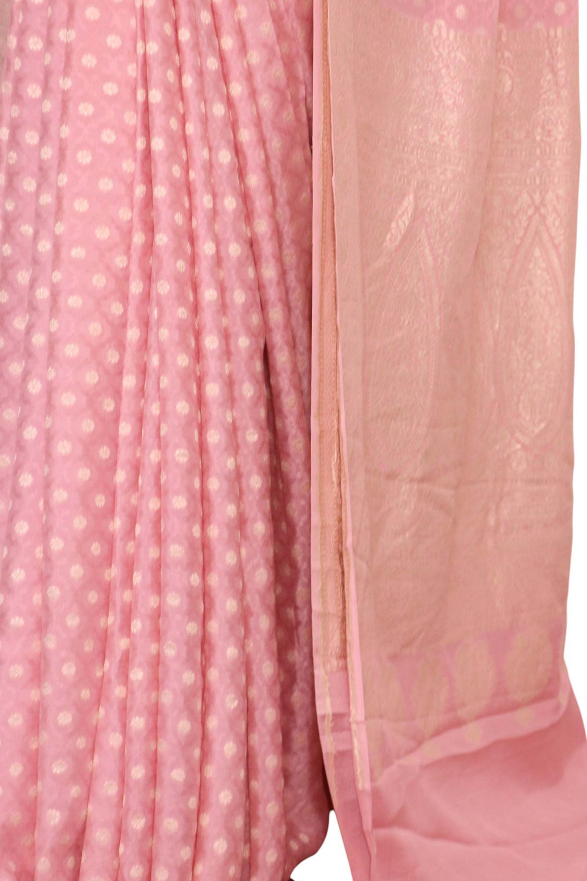 Pure Handloom Zari Butta Banarasi Crepe Silk Saree AL206642