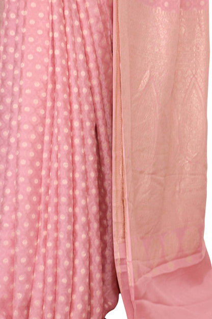Pure Handloom Zari Butta Banarasi Crepe Silk Saree AL206642