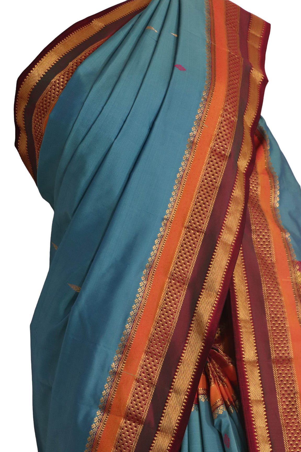 Traditional Contrast Wedding South Silk Saree AK201394