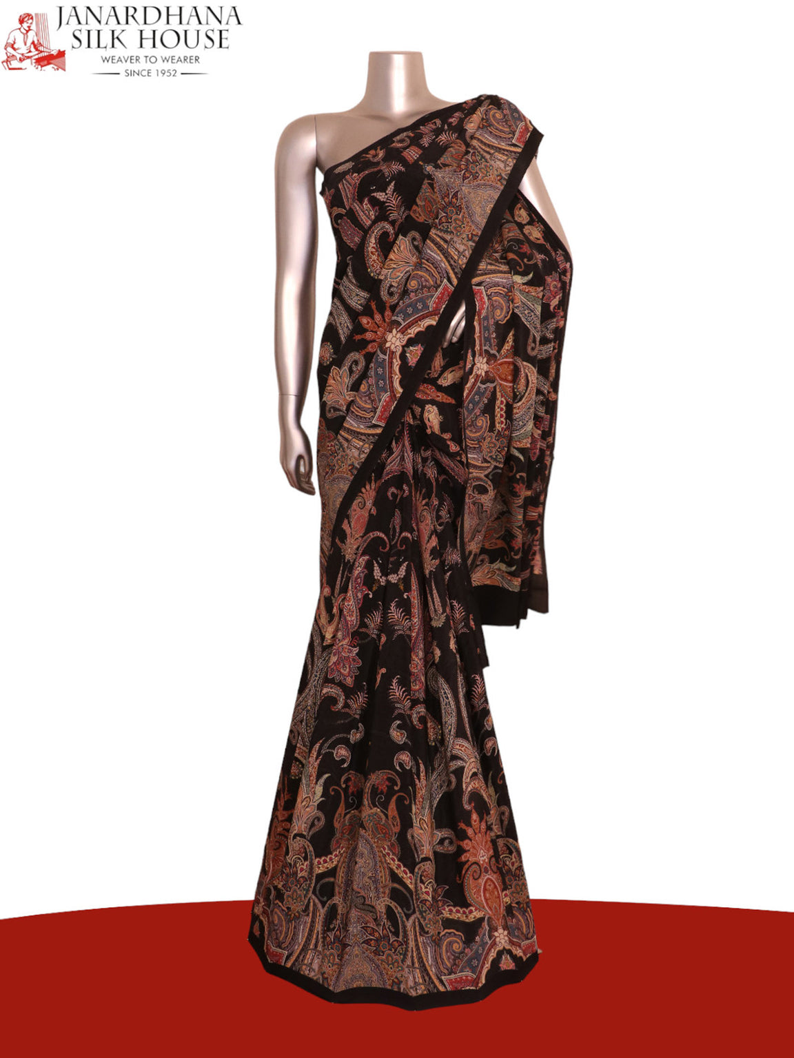 Designer Paisley Pure Crepe Silk Saree AJ211661