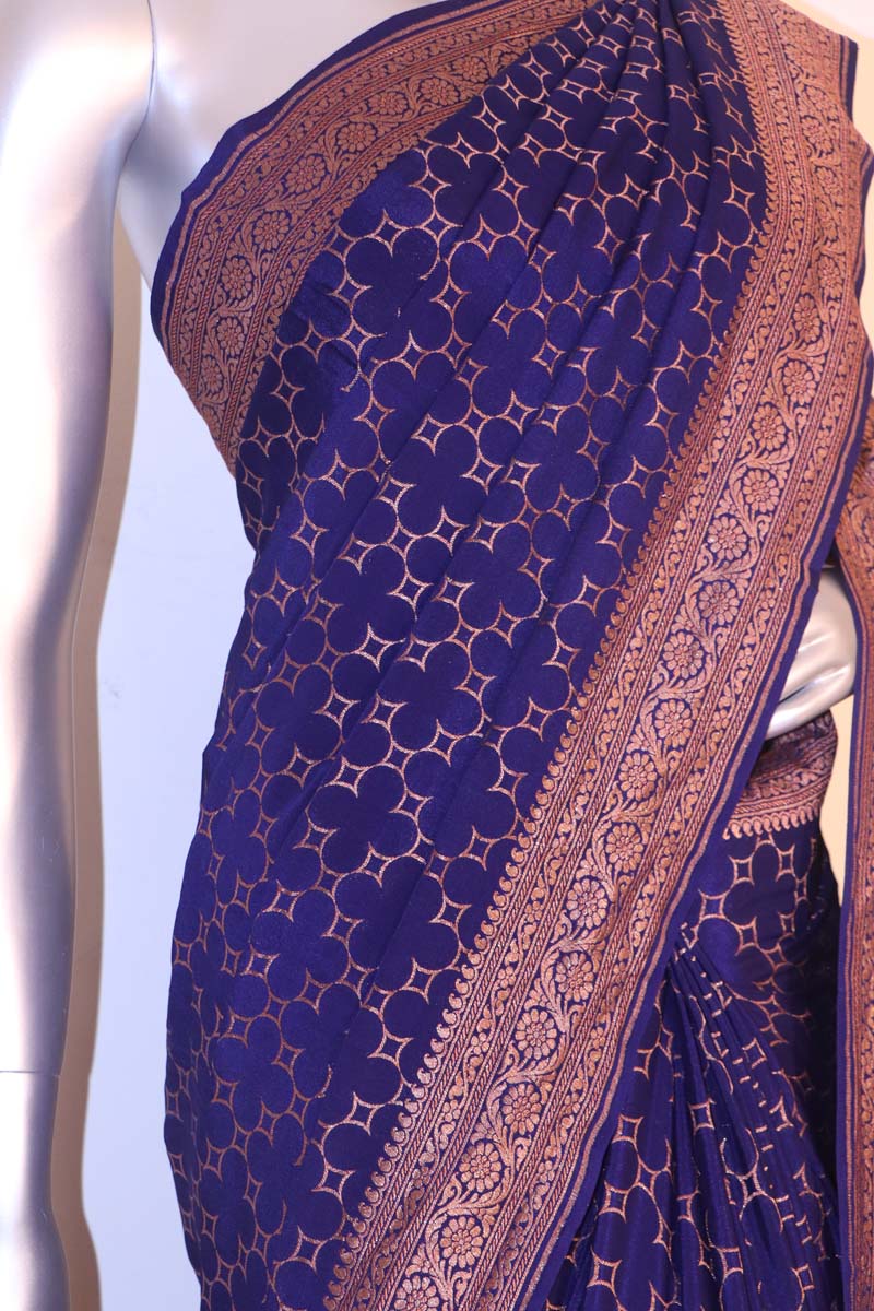 Handloom Exclusive Pure Banarasi Crepe Silk Saree AI210638