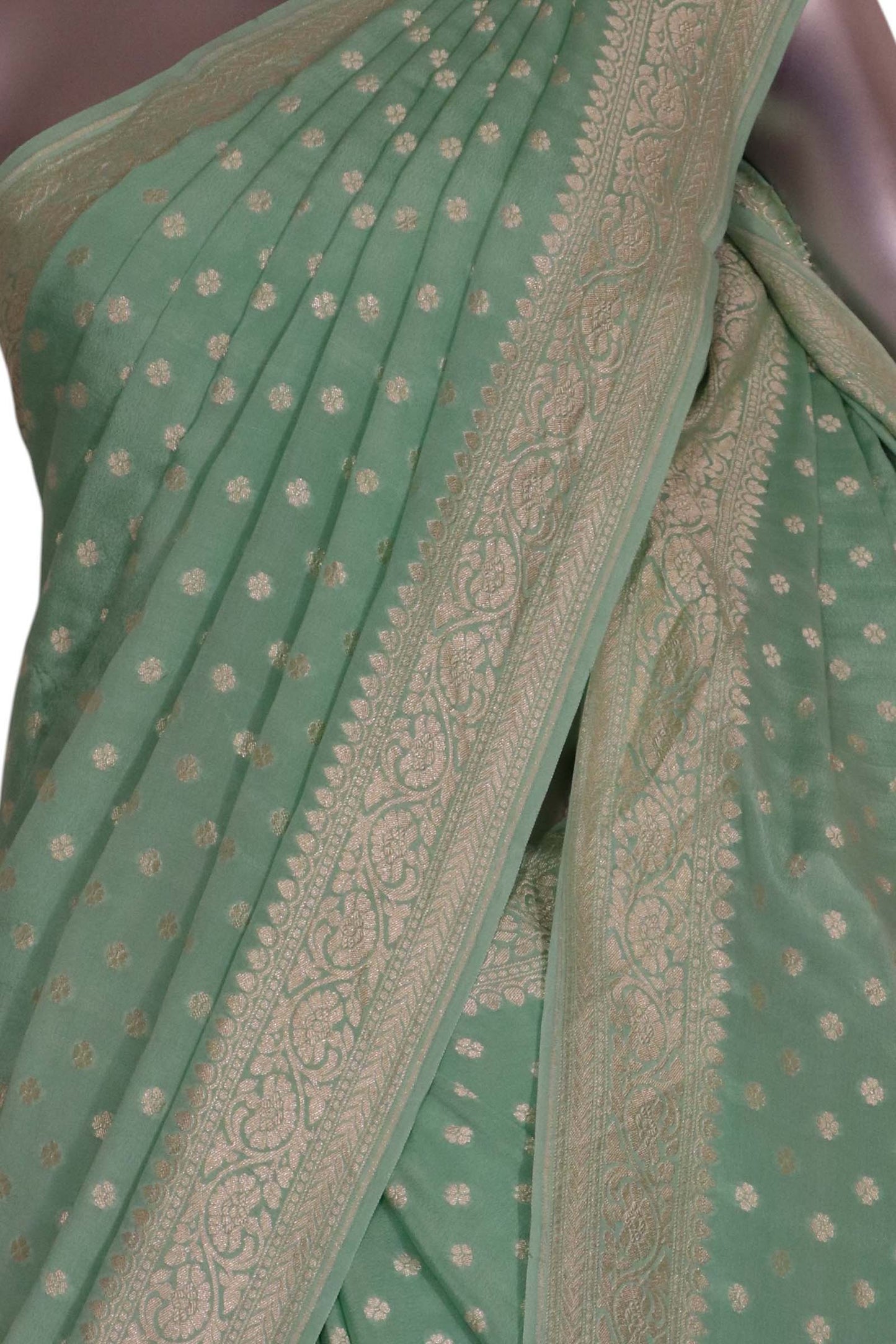 pure handloom zari butta banarasi crepe silk saree al206630