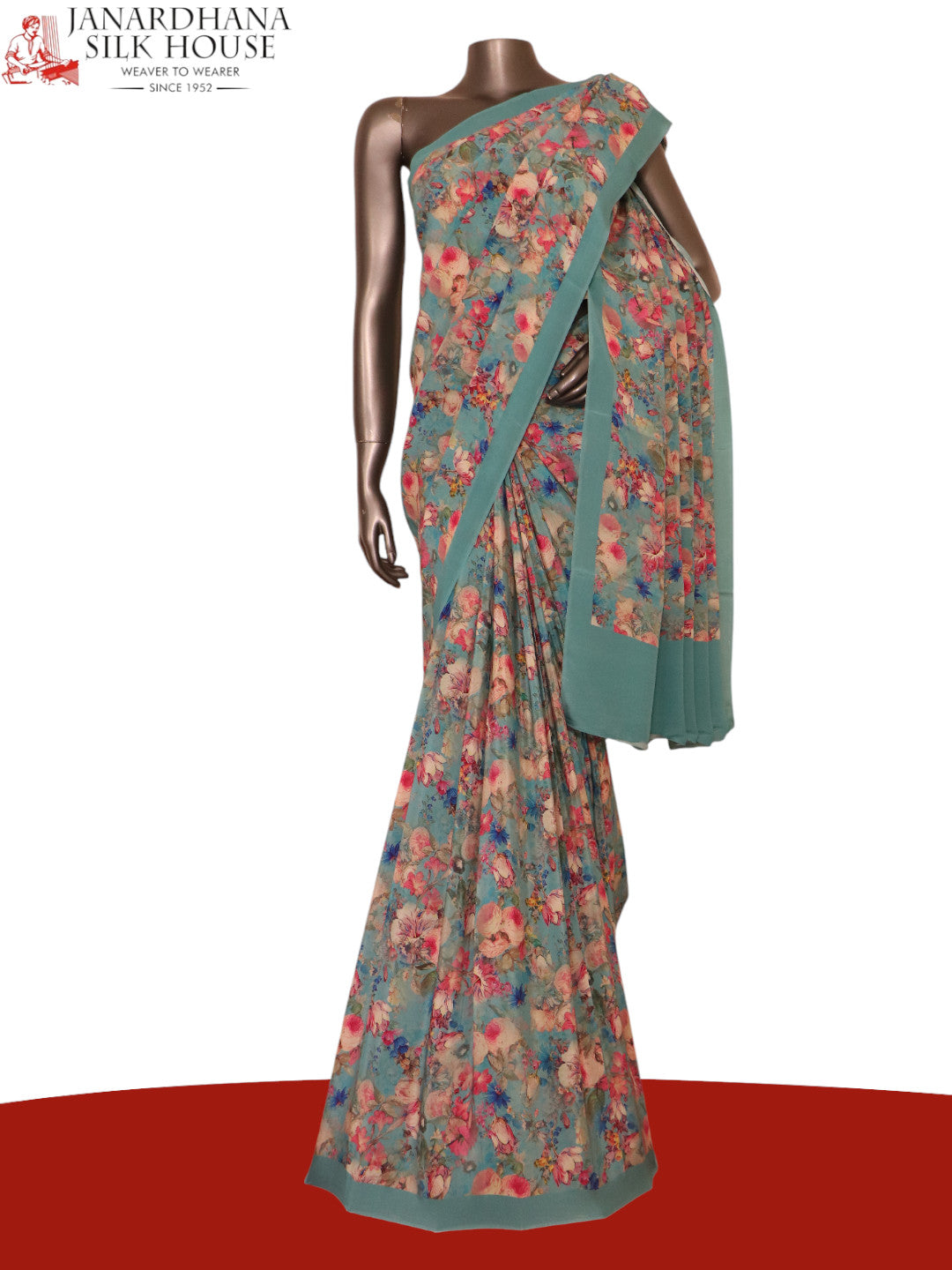 Exclusive Floral Pure Crepe Silk Saree AK203374