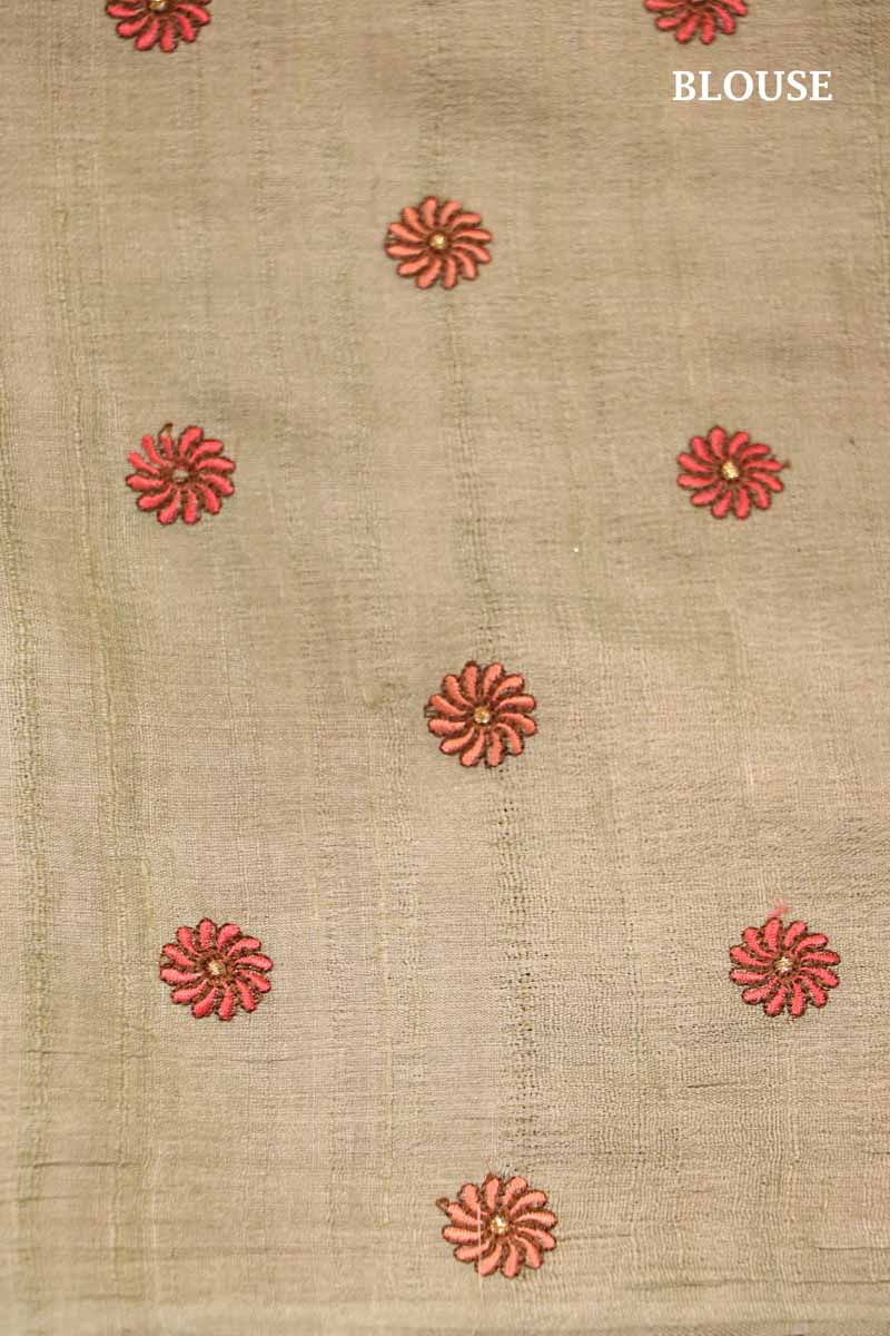 Embroidery Tussar Silk Saree AI203552
