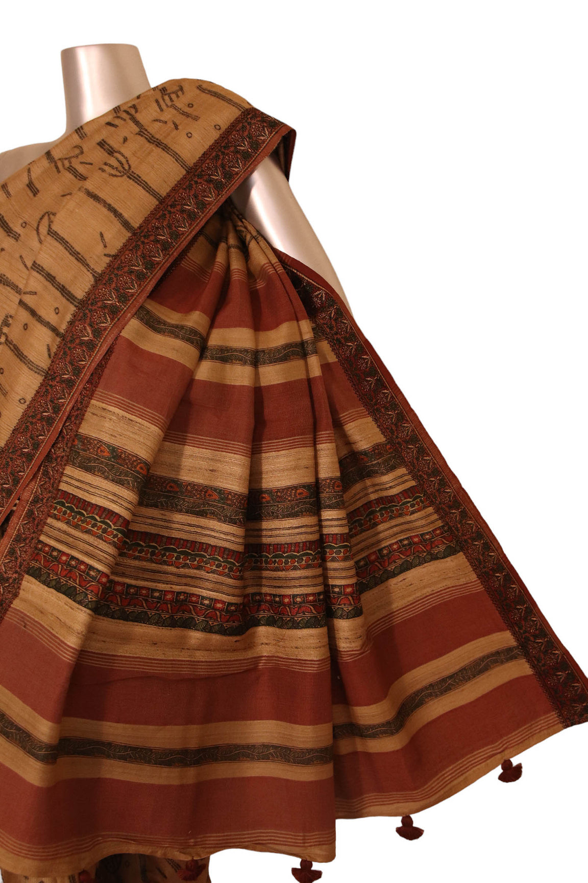 Pure Exclusive Pallu Tussar Silk Saree AJ205768