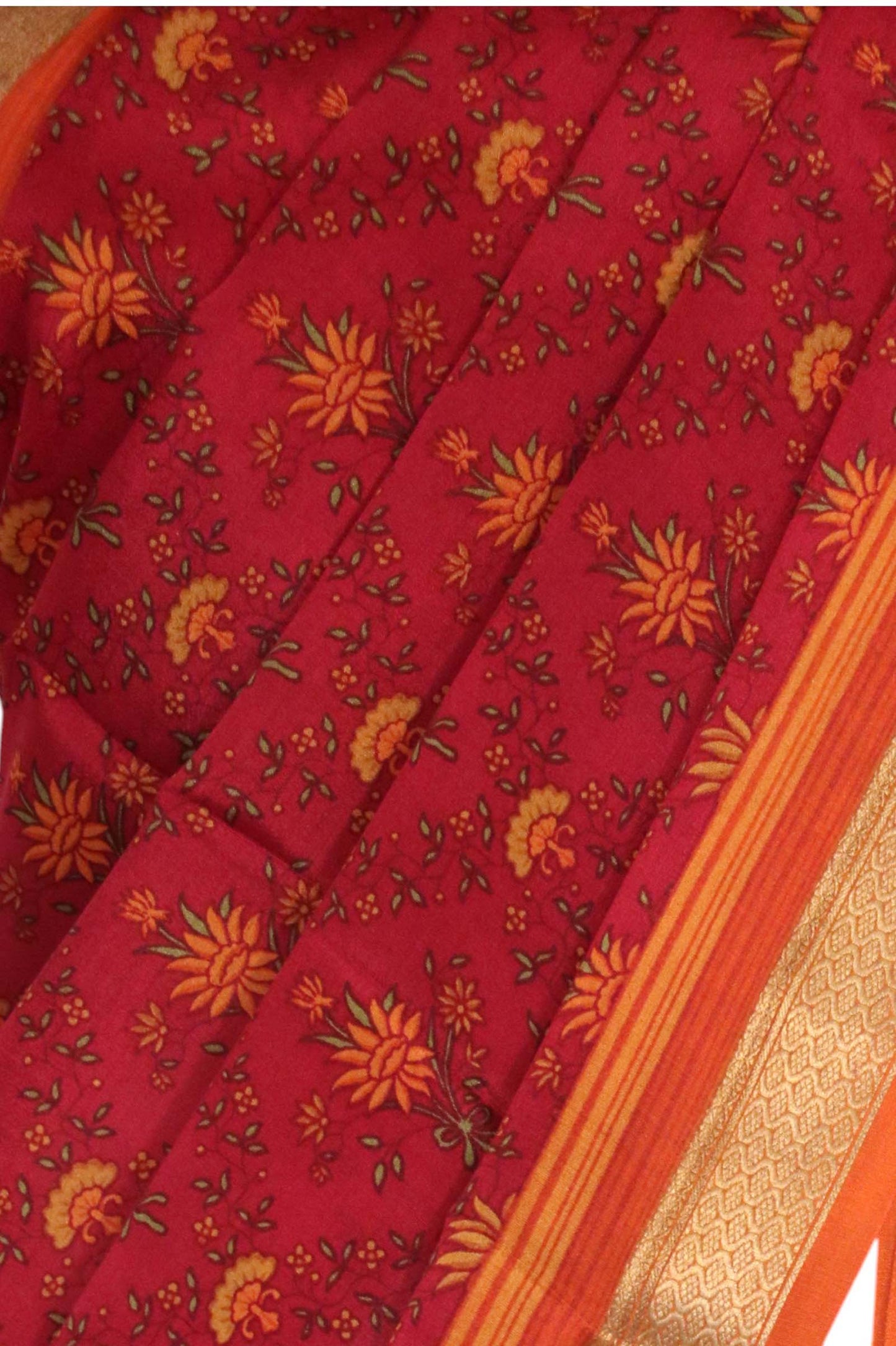 pure floral zari crepe silk saree ak206293