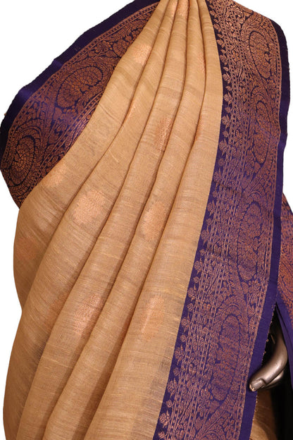 Exclusive Classic Contrast Handloom Tussar Silk Saree AJ202599