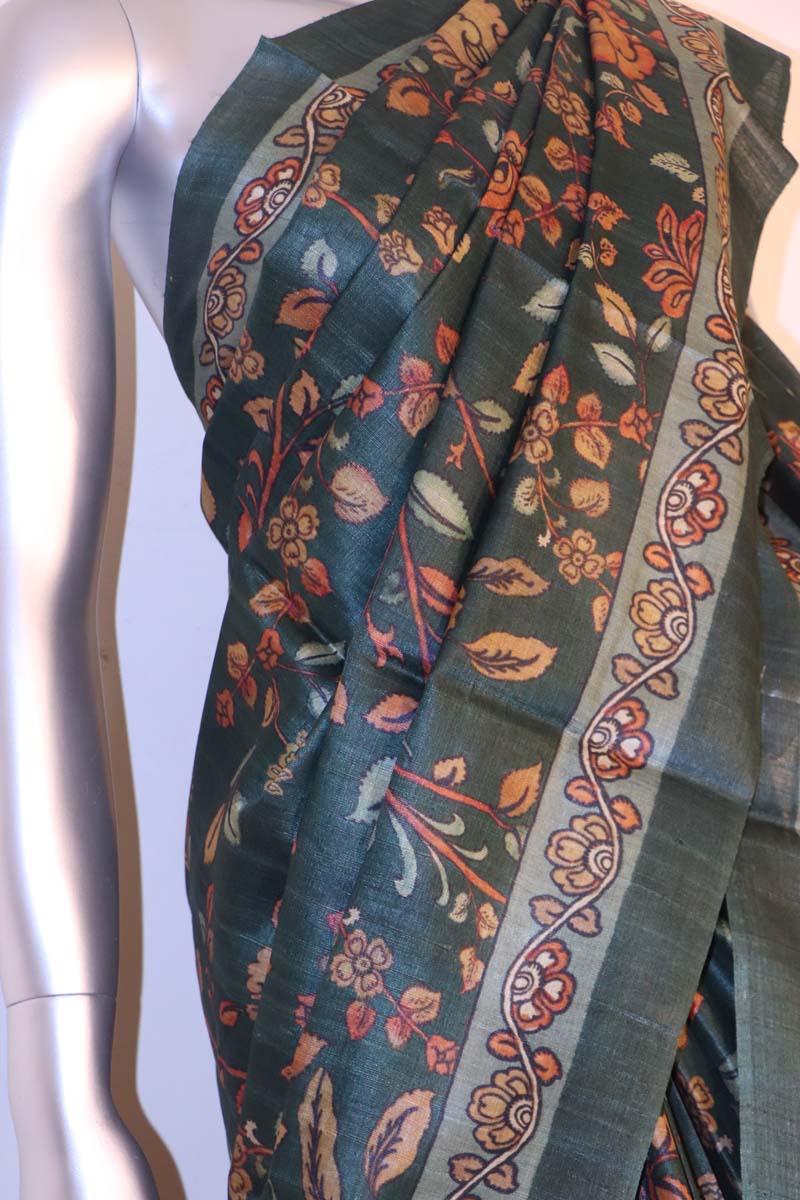 Exclusive Printed Pure Tussar Silk Saree AI207502