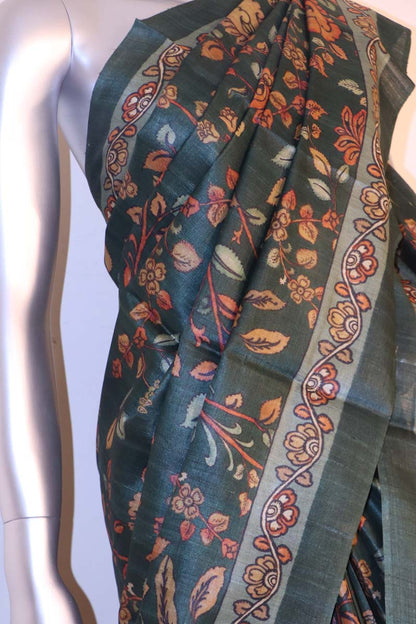 Exclusive Printed Pure Tussar Silk Saree AI207502