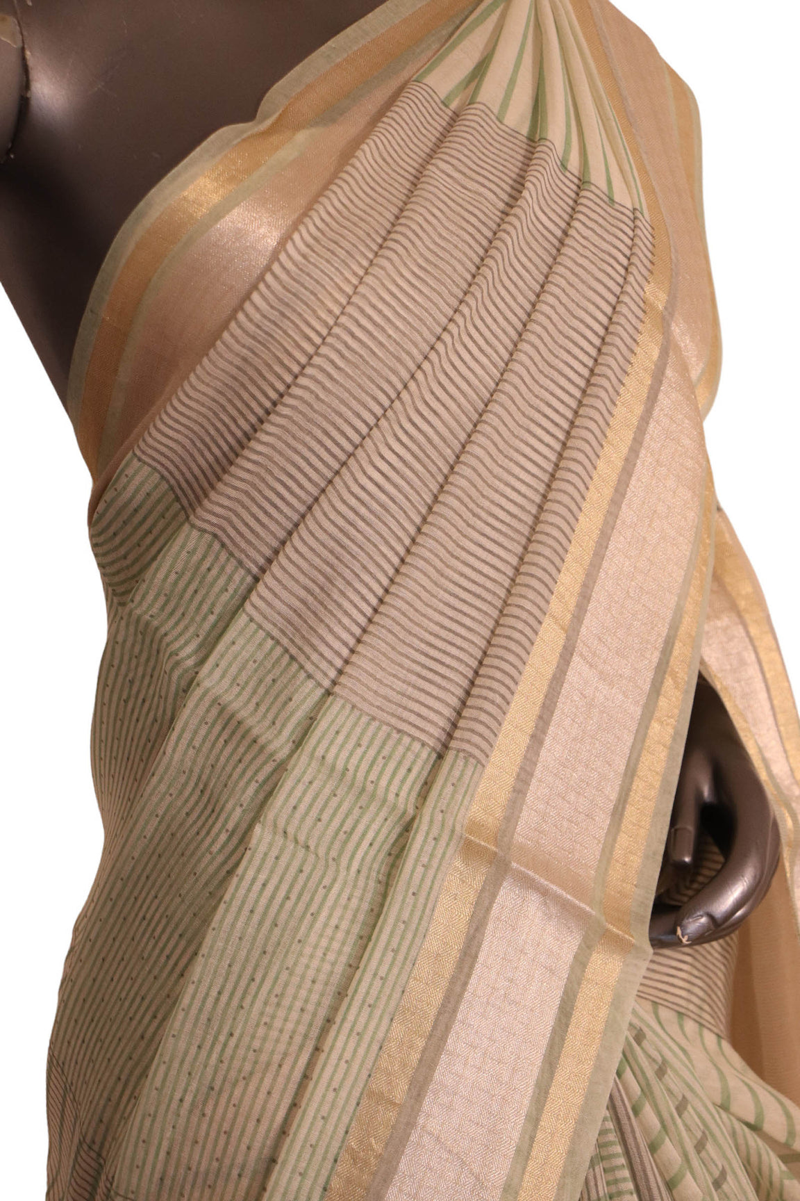 Pure Print Gold Silver Zari Soft Tussar Silk Saree AJ205571