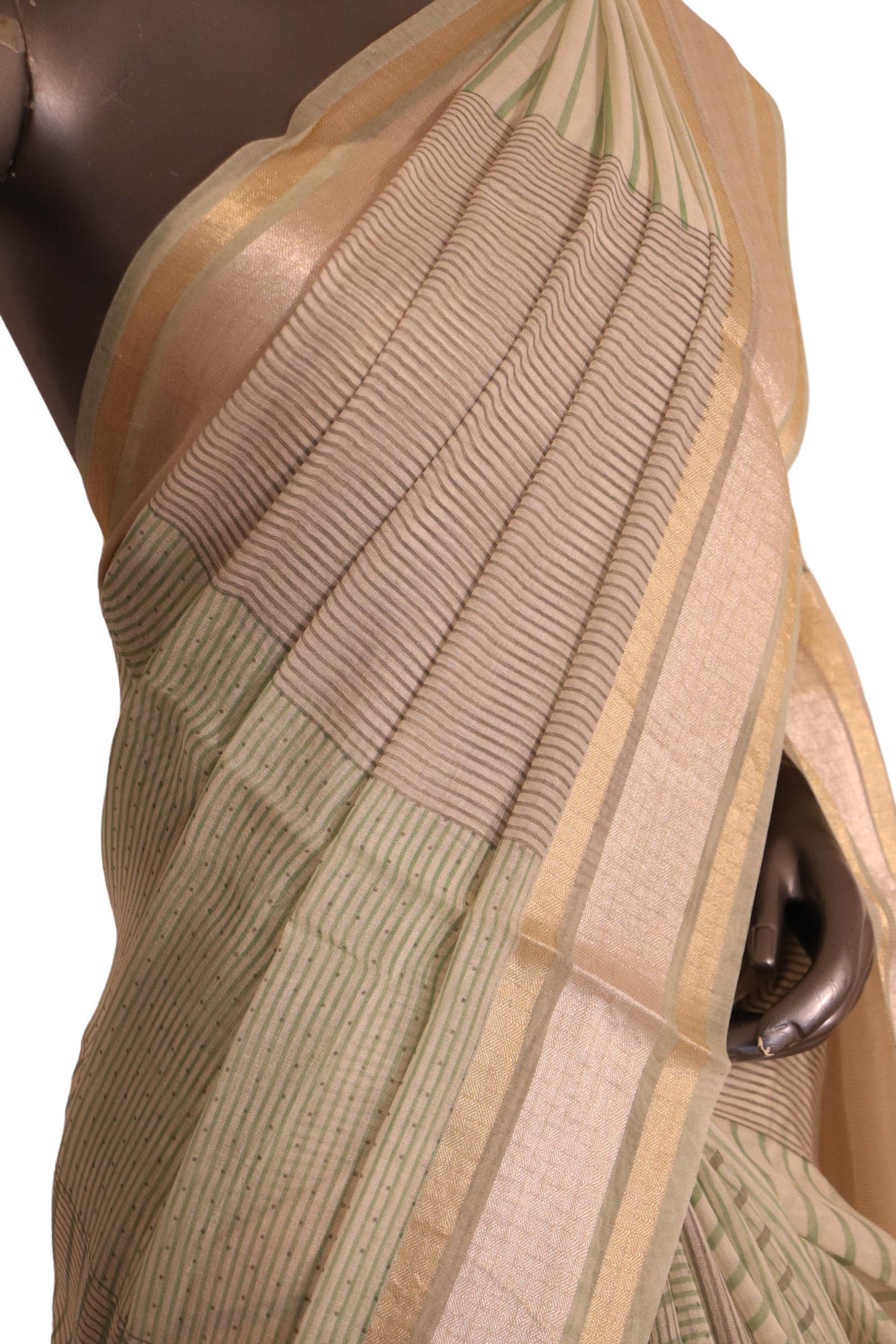 pure print gold silver zari soft tussar silk saree aj205571