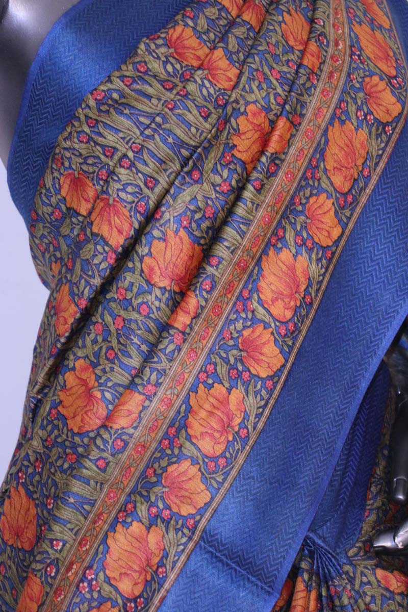 exclusive floral printed pure tussar silk saree ai208380