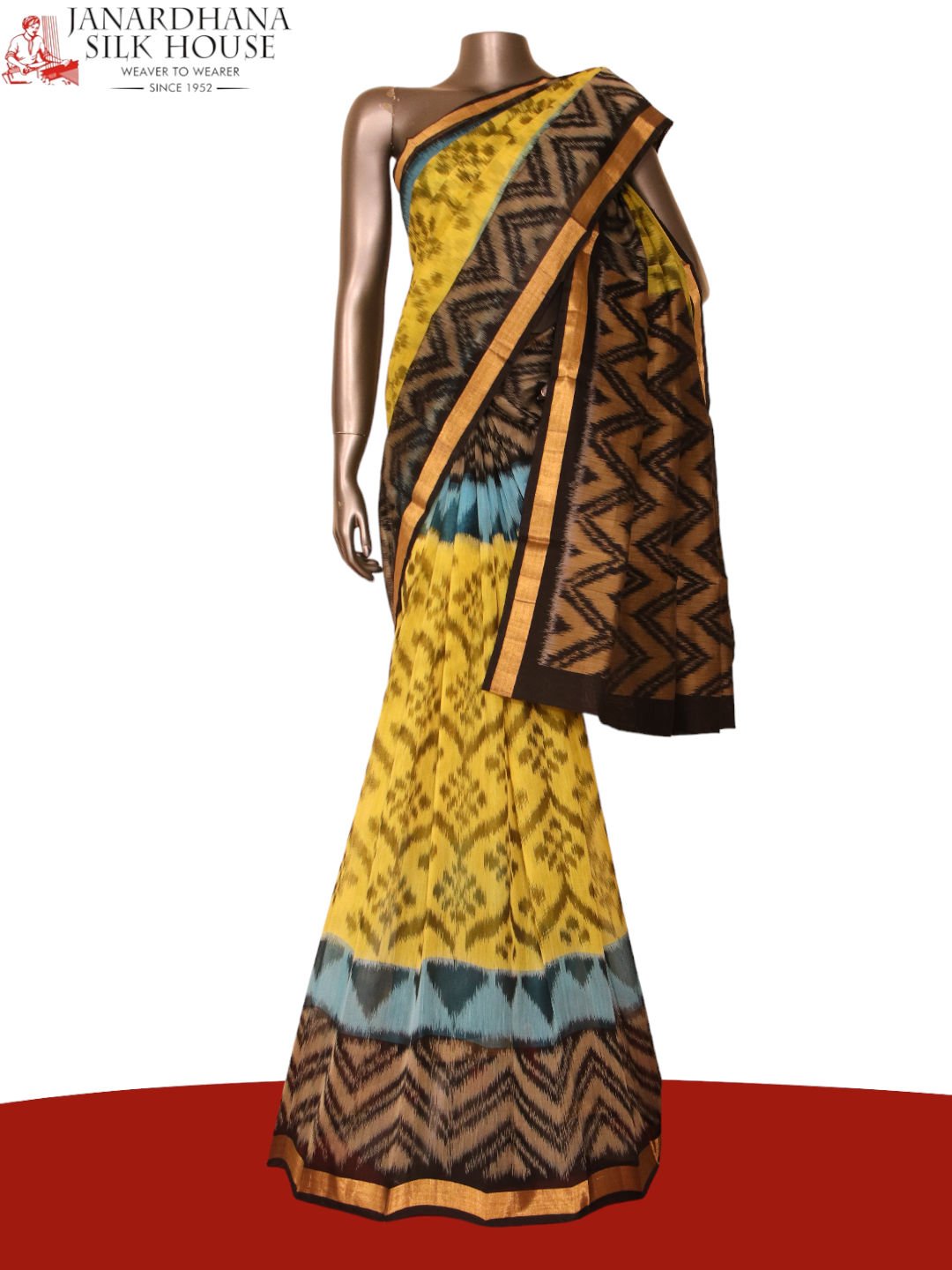 Handloom Pochampally Silk Cotton Saree AJ210247