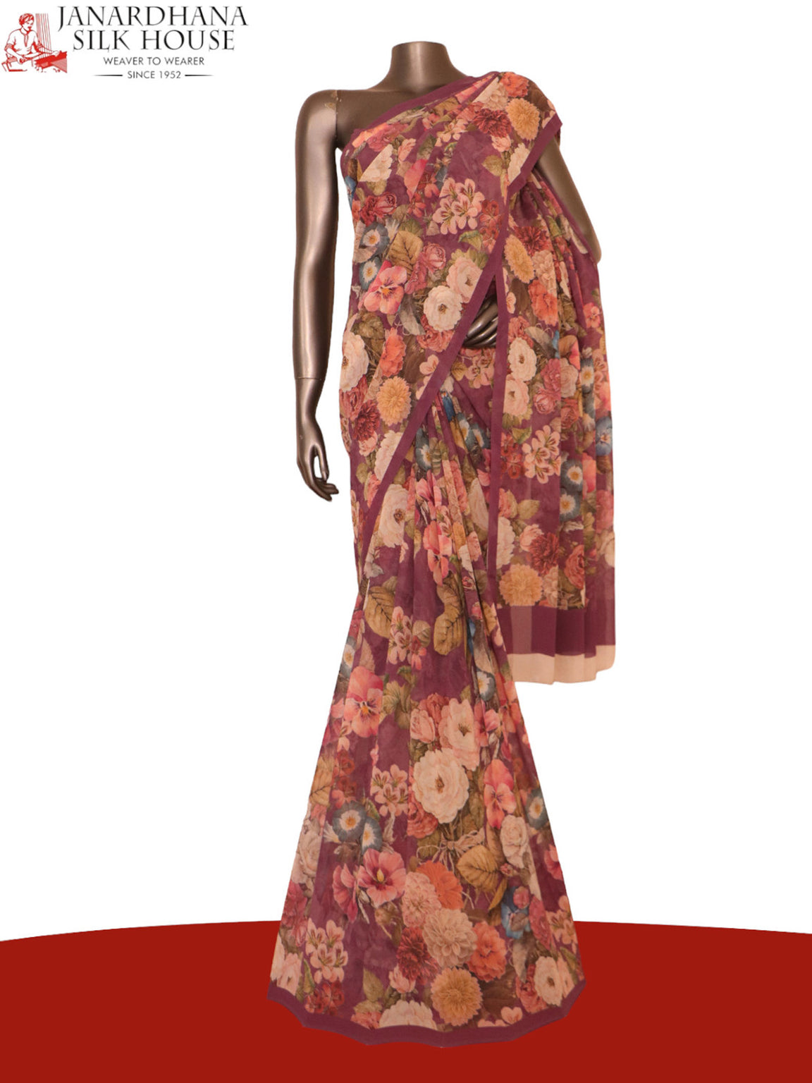 Designer Exclusive Floral Pure Georgette Silk Saree AK202010