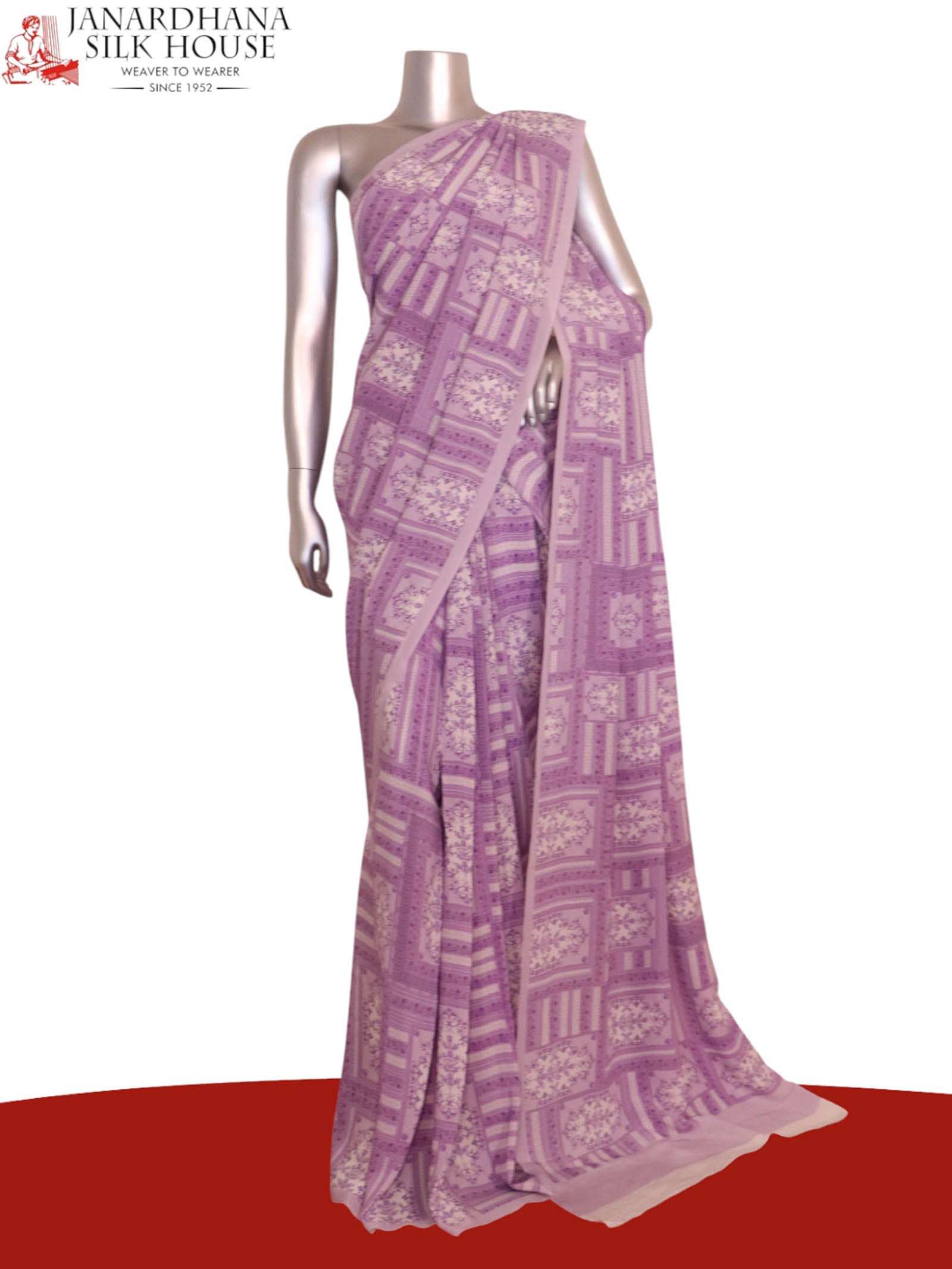 Floral  Pure Crepe Silk Saree AL200625