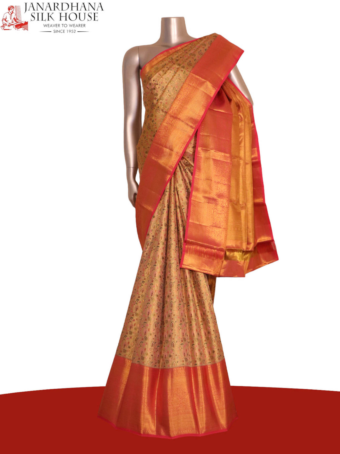 Pure Brocade Tissue Kanjeevaram Silk Saree AK201301