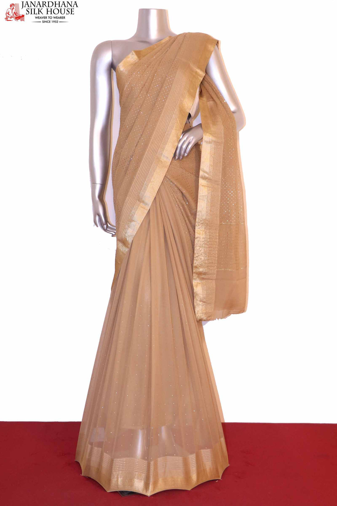 Designer Pure Silk Chiffon-Stone Work AH210278