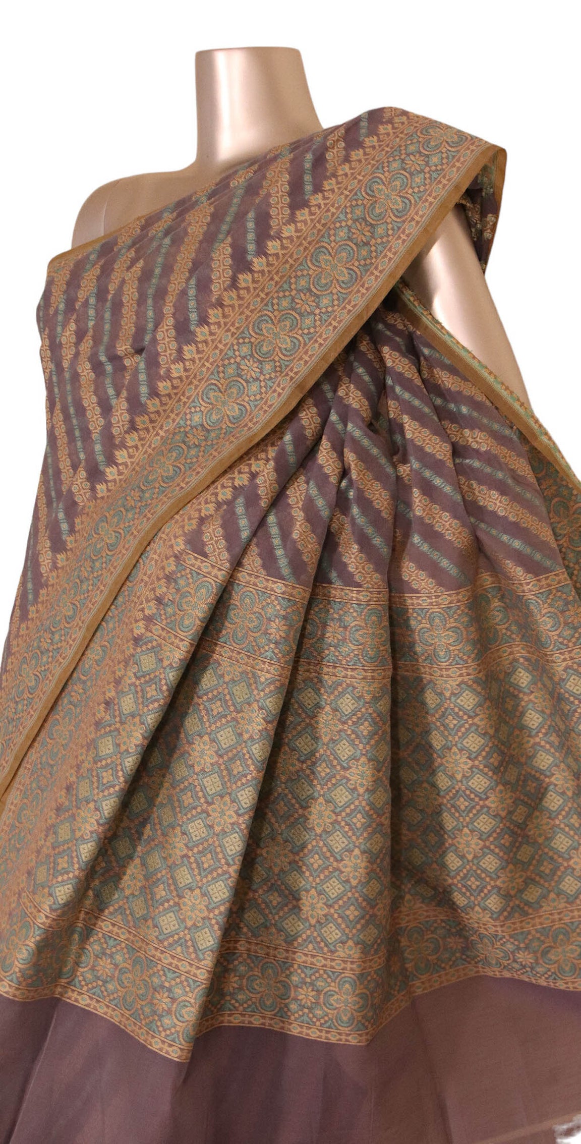 Handloom Banarasi Kora Cotton Saree AJ202532