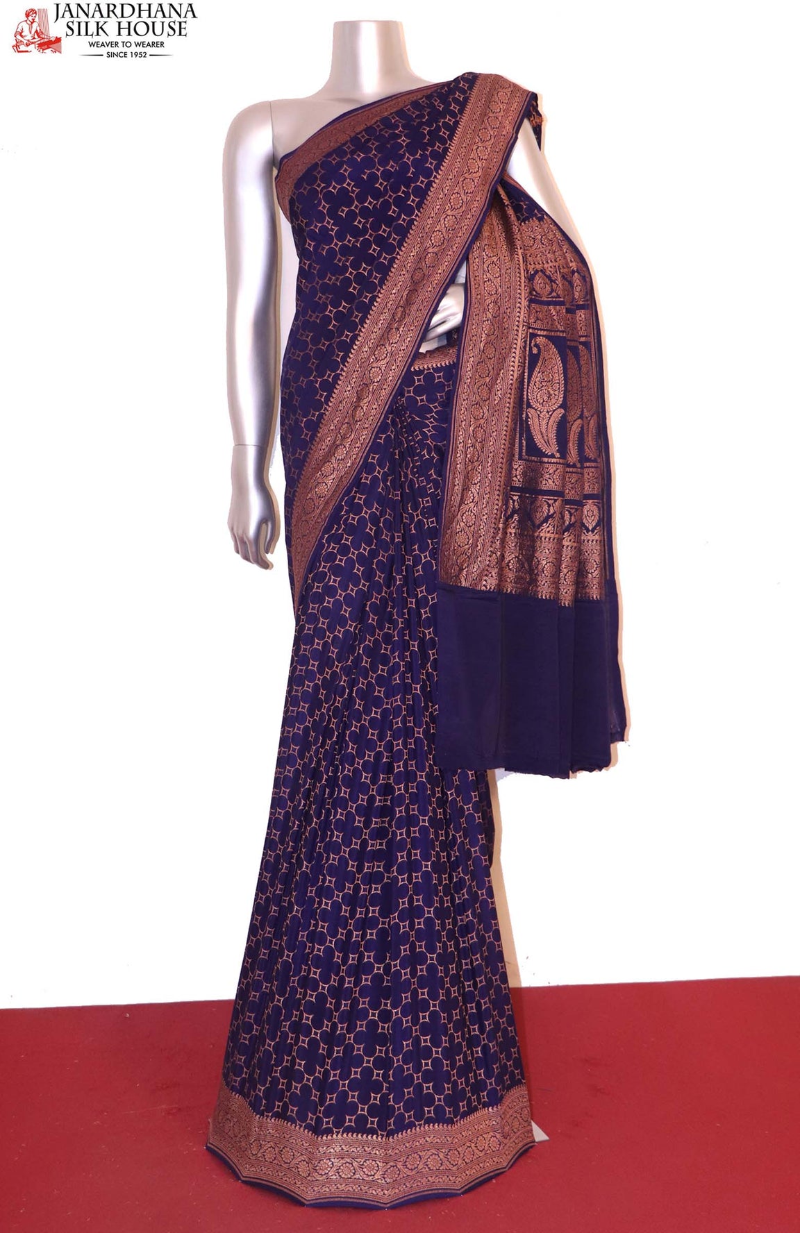 Handloom Exclusive Pure Banarasi Crepe Silk Saree AI210638