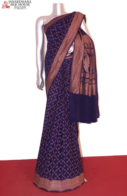 Handloom Exclusive Pure Banarasi Crepe Silk Saree AI210638