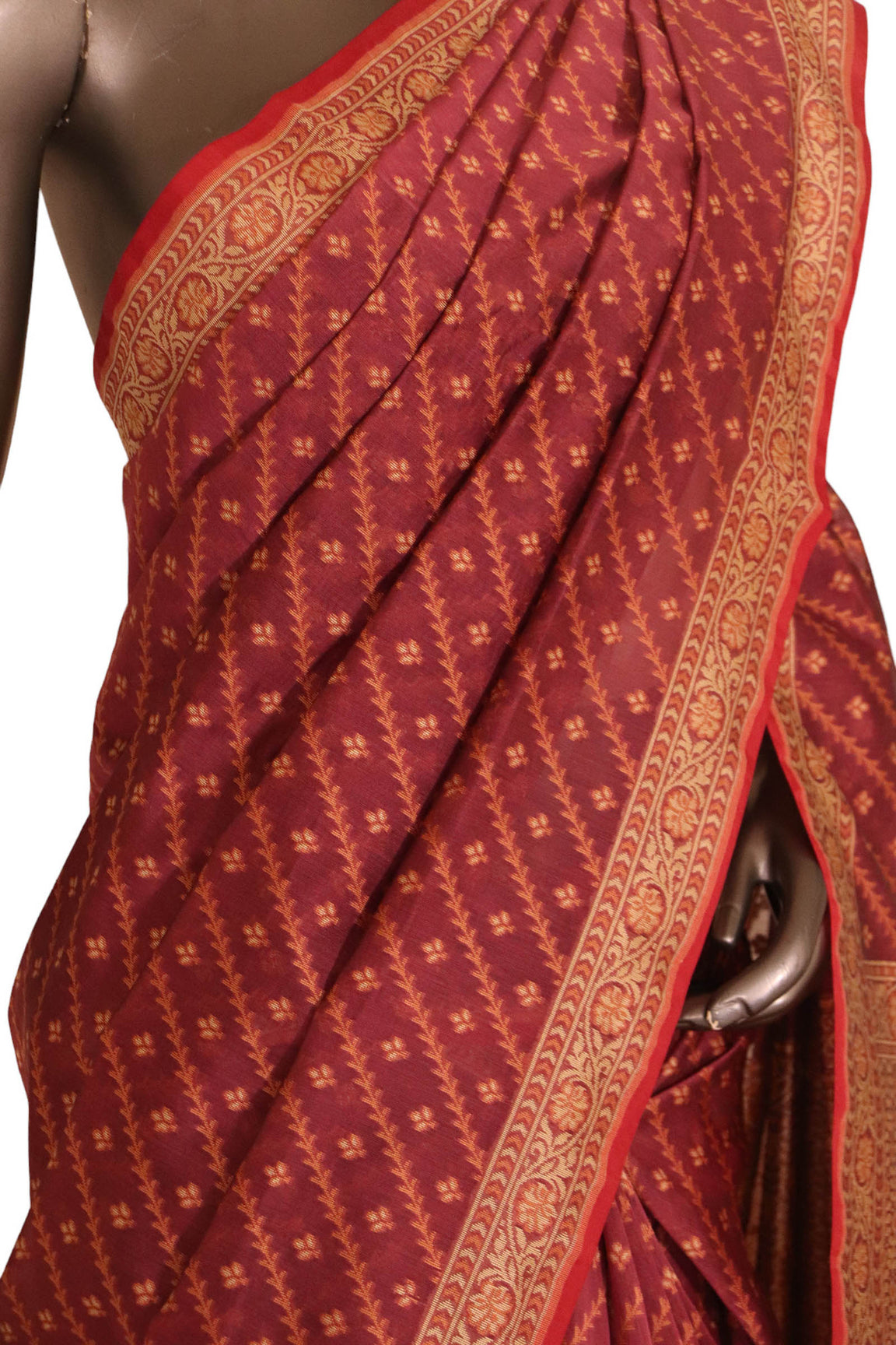 Handloom Banarasi Kora Cotton Saree AJ202542