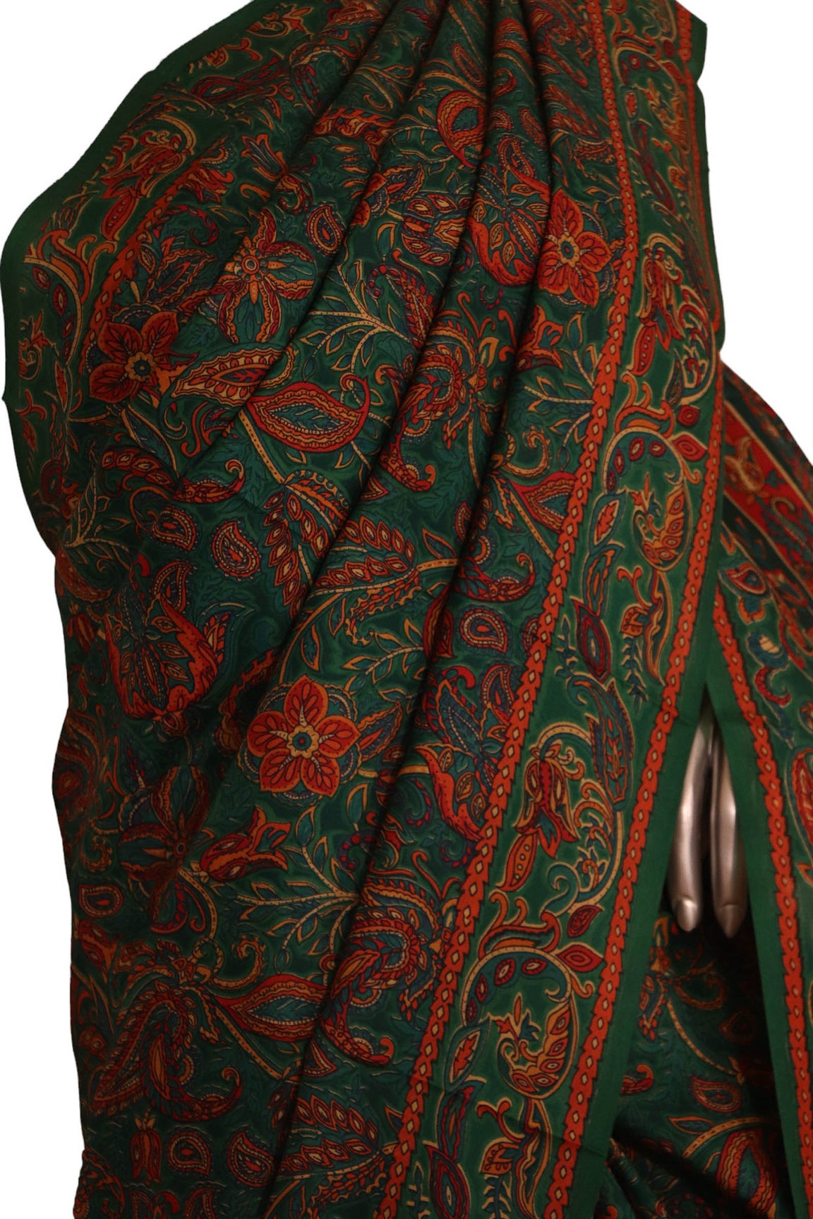 Designer Floral Paisley Printed Silk Saree AJ206982