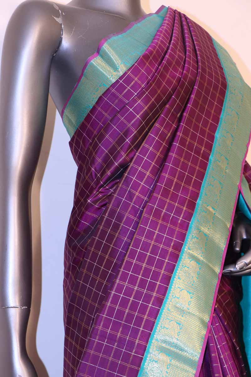 Exclusive Gold &amp; Silver Wedding Kanchipuram Silk Saree AI201551