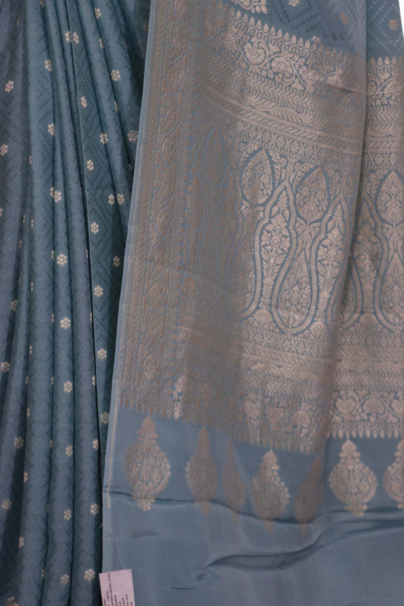 Pure Handloom Zari Butta Banarasi Crepe Silk Saree AL206649