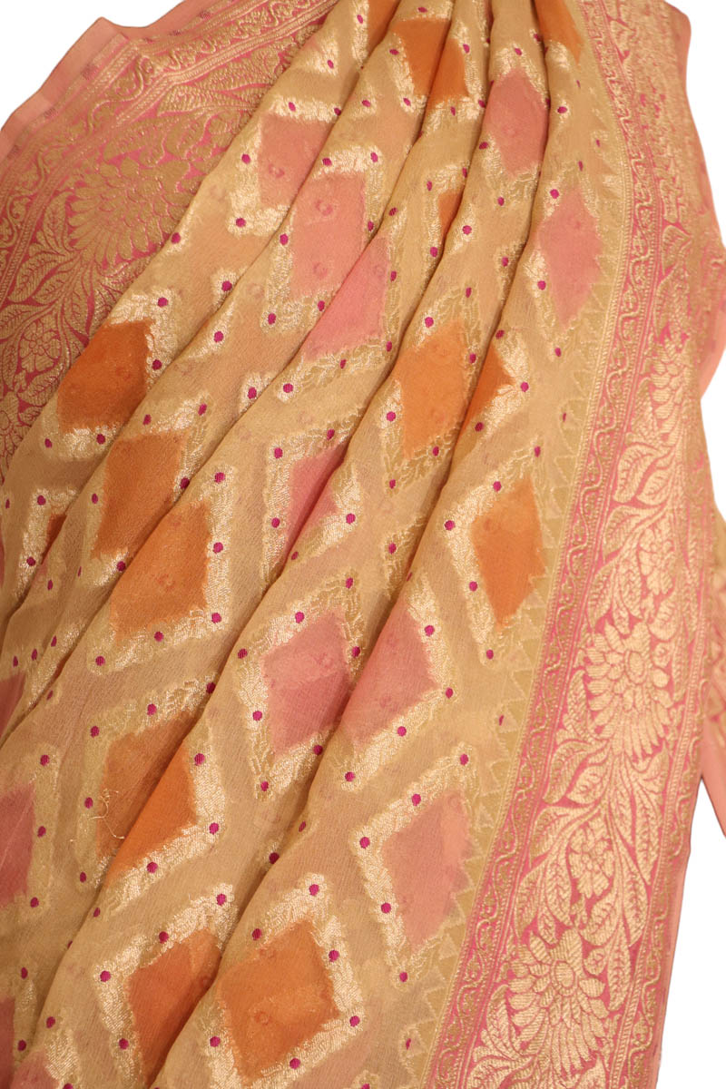 Designer Meenakari Banarasi Georgette Silk Saree AJ202576