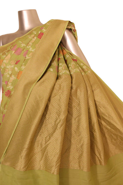 Meenakari Floral Handloom Tussar Silk Saree AJ202484