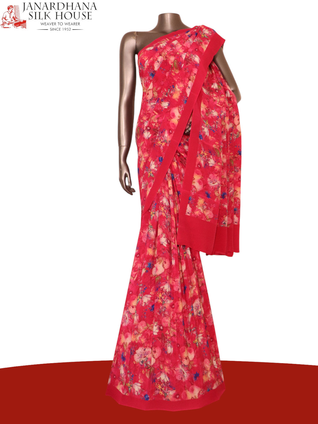 Exclusive Floral Pure Crepe Silk Saree AK203373