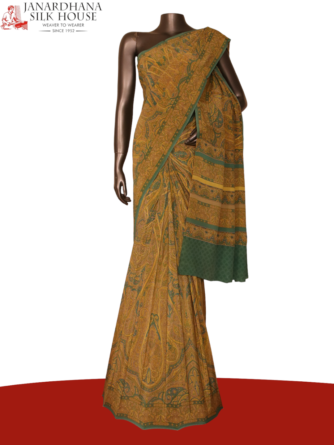 Exclusive Paisley Pure Crepe Silk Saree AJ205461