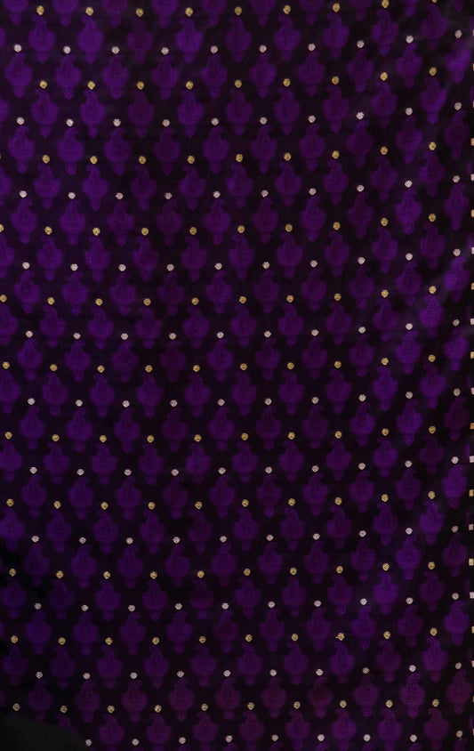 Handloom Pure Jamawar Silk Fabric AE205188