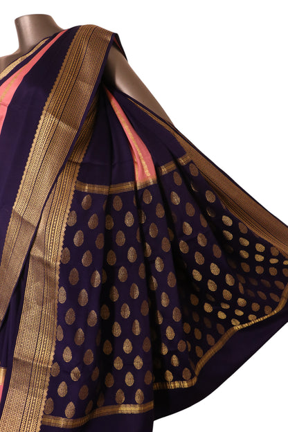 Pure Veldhari Zari Lines Mysore Crepe Silk Saree AK211282