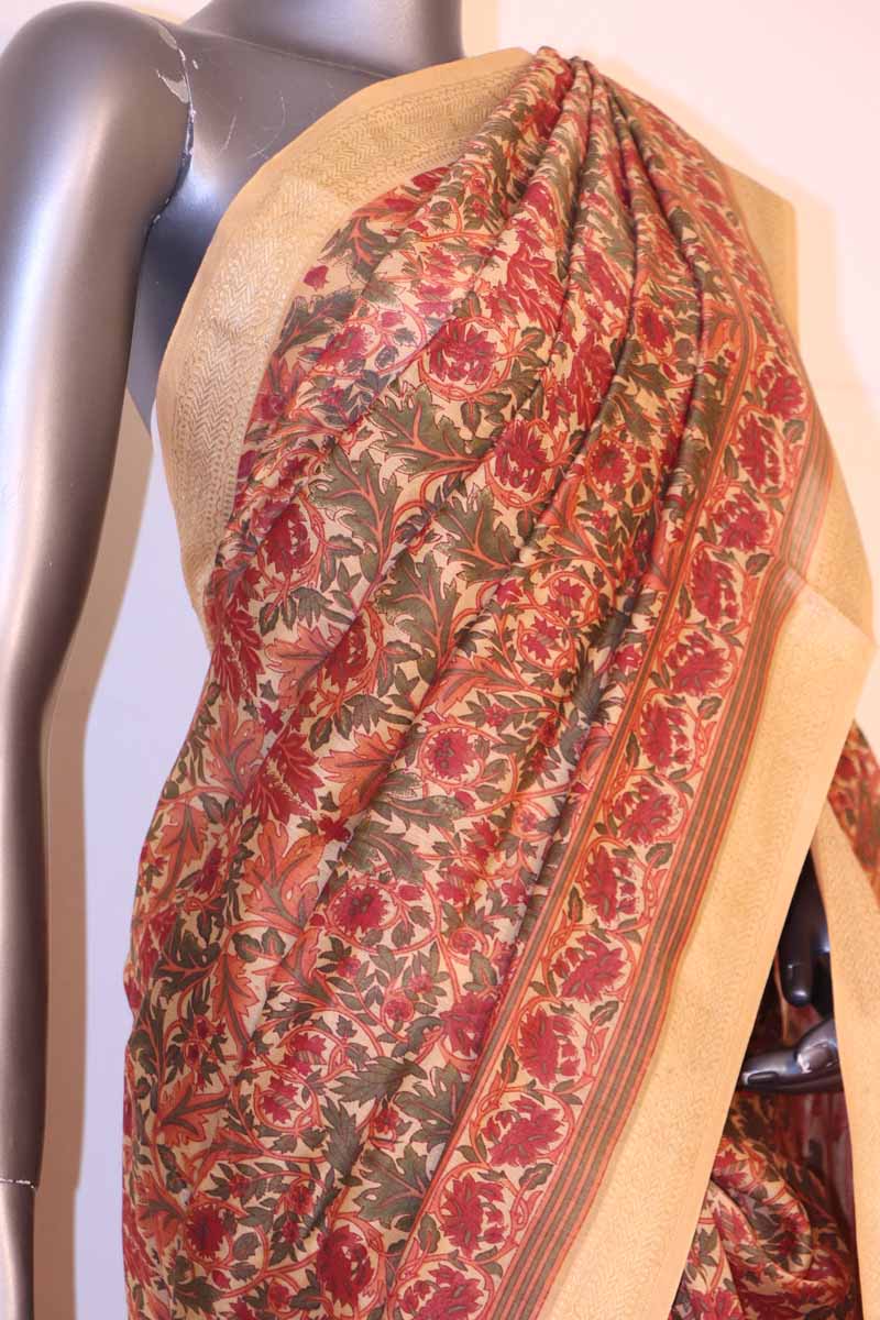 Floral Printed Pure Cotton Saree AI208366
