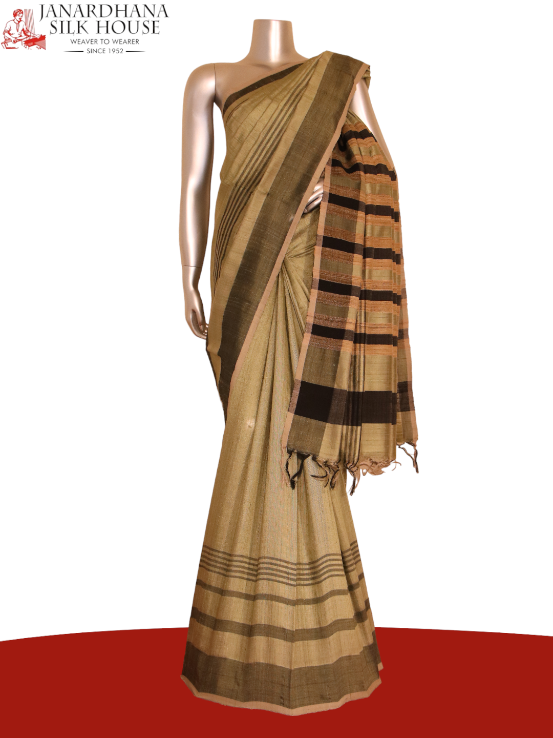 Handloom Pure Tussar Silk Saree AJ204627