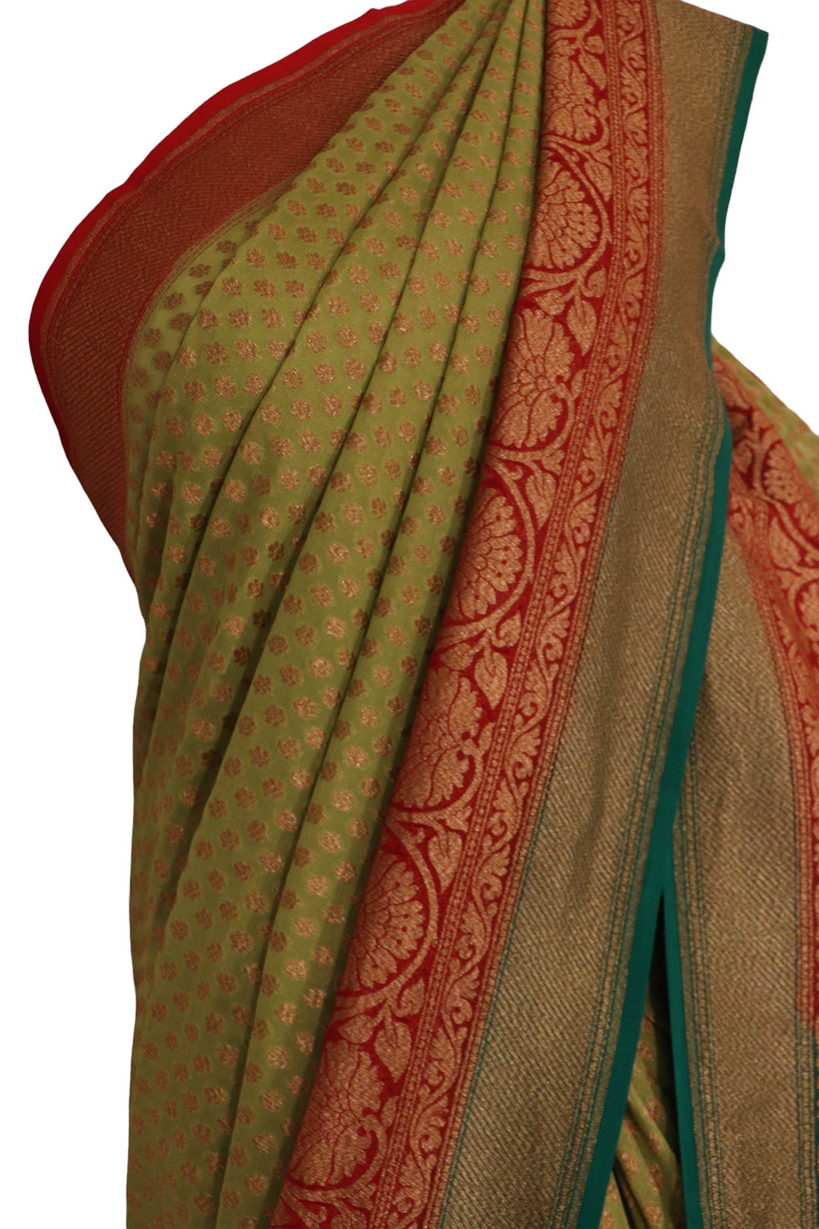 Handloom Contrast Banarasi Georgette Silk Saree AK201167